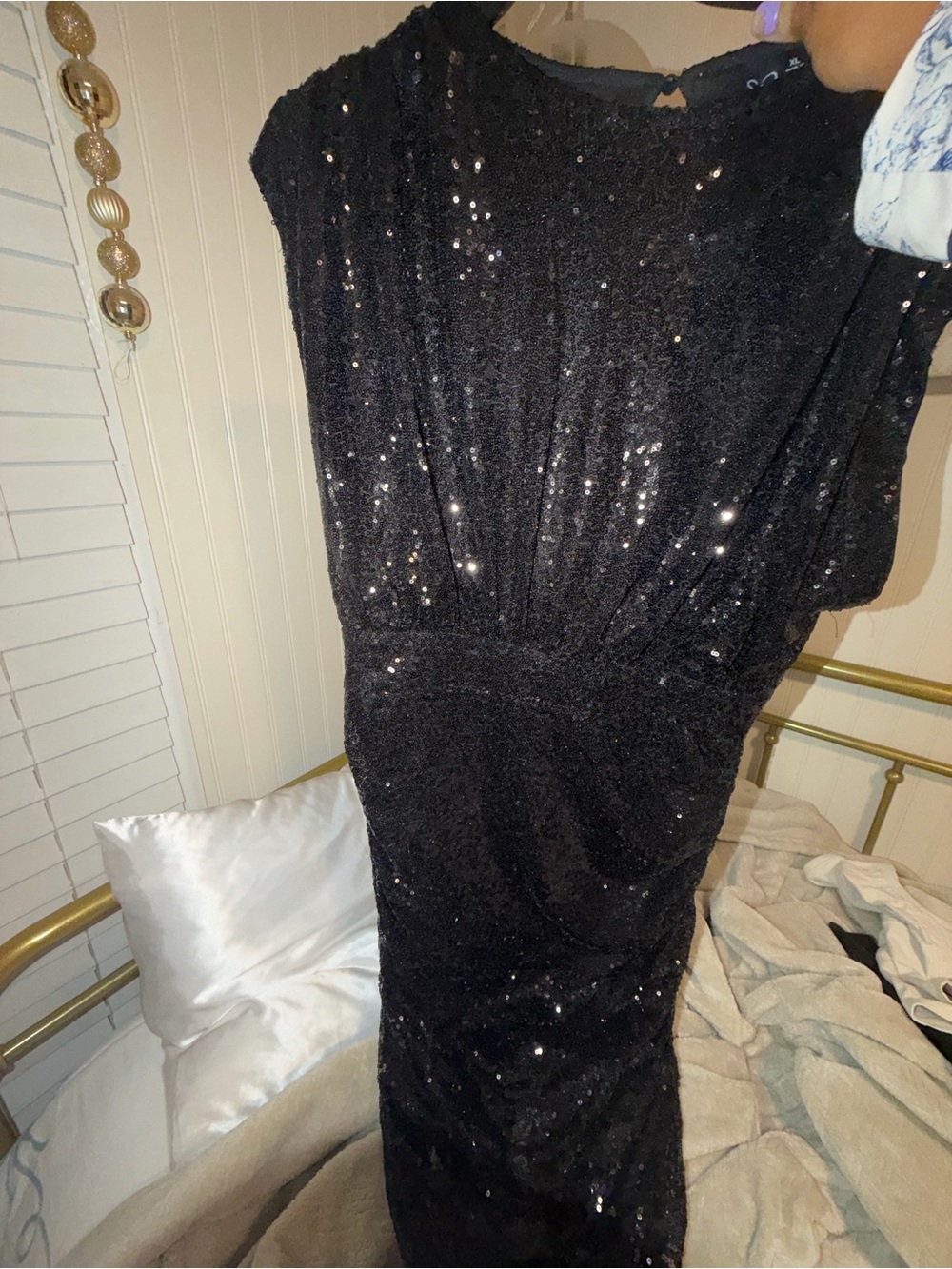 Windsor Black Sequin Midi Dress